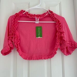NWT Lilly Pulitzer Phoebe Sweater Ruffle Bolero Hotty Pink Size XS/S - NEW